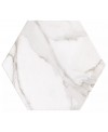 Carrelage hexagone effet marbre blanc veiné satiné très grand format rectifié 56x48.3cm, sol et mur realverona