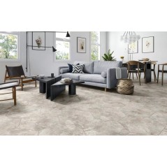 Carrelage hexagone effet pierre taupe mat très grand format rectifié 56x48.3cm, sol et mur realarlet taupe