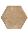 Carrelage hexagone effet terre cuite brune mat très grand format rectifié 56x48.3cm, sol et mur realparma terra