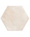 Carrelage hexagone effet terre cuite ivoire mat très grand format rectifié 56x48.3cm, sol et mur realparma arena