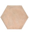 Carrelage hexagone effet terre cuite rose mat très grand format rectifié 56x48.3cm, sol et mur realparma cotto