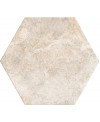 Carrelage hexagone effet pierre blanche mat très grand format rectifié 56x48.3cm, sol et mur realarlet white