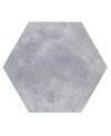 Carrelage hexagone effet béton patiné bleu mat grand format rectifié 56x48.3cm, sol et mur realatelier blue