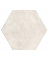 Carrelage hexagone effet béton patiné blanc mat grand format rectifié 56x48.3cm, sol et mur realatelier white