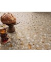 Carrelage mat imitation dalle gravillonée, béton désactivé, fond beige, XXL 100x100cm rectifié, Porce1862 crema