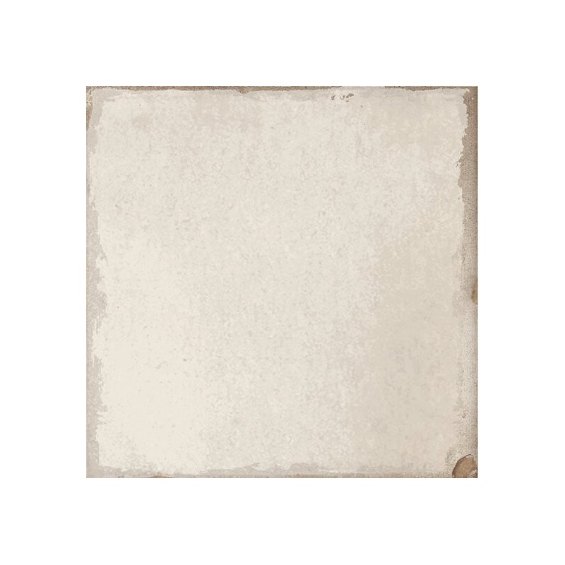 Carrelage imitation carreau ciment uni blanc 15x15x0.9cm, R10 apevillage white