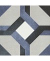 Carrelage imitation carreau ciment bleu et blanc 15x15x0.9cm, R10 apelaure
