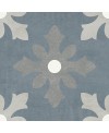 Carrelage imitation carreau ciment bleu gris et blanc 15x15x0.9cm, R10 apedania