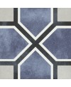 Carrelage imitation carreau ciment bleu et noir 15x15x0.9cm dans la cuisine R10 apeantoinette