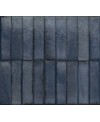 Carrelage imitation zellige effet matière bleu foncé brillant, mur, 5x20cm rectifié santatetrix ocean lux