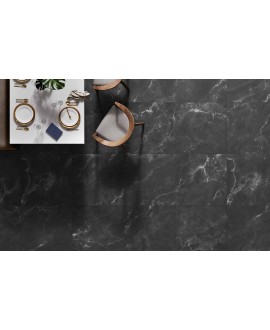 Carrelage imitation marbre noir veiné blanc mat rectifié 60x60cm, 75x75cm, 75x150cm refxstardust deep soft