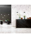 Carrelage imitation marbre blanc zébré de noir mat rectifié 60x60cm, 75x75cm, 75x150cm refphantom