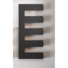 Sèche-serviette radiateur électrique design salle de bain Antpetine gauche noir mat 122.5x55cm