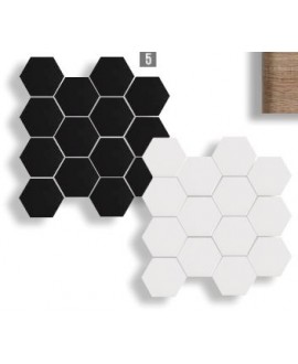 Mosaique carrelage hexagone 6x7cm mat uni noir ou blanc sur trame 27x28cm, sol et mur, épaisseur 9mm, pasicmonocolor