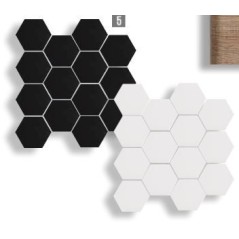 Mosaique carrelage hexagone 6x7cm mat uni noir ou blanc sur trame 27x28cm, sol et mur, épaisseur 9mm, pasicmonocolor