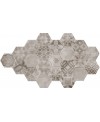 Carrelage hexagone imitation carreau ciment patchwork gris , sol et mur, 17x20cm pasicmenorca grigio