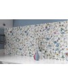 Carrelage décor brillant épaisseur 8.5mm, mur, fleurs sur fond blanc 25x75cm savbotanical romantic