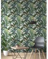 Carrelage décor brillant épaisseur 8.5mm, mur, feuilles vertes 25x75cm savbotanical green savage