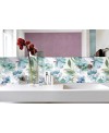 Carrelage décor brillant épaisseur 8.5mm, mur, fleur bleu verte 25x75cm savbotanical watercolor