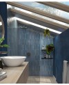 Carrelage imitation zellige, bleu turquoise, mur, 25x60cm représentant 10 carreaux 6x25cm savartisan azur promotion