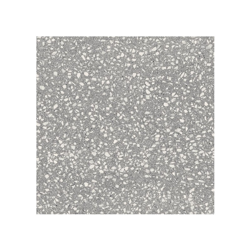 Carrelage imitation terrazzo gris rectifié 60x60x0.9cm norme UPEC refxflake dark medium