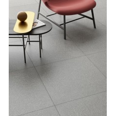 Carrelage imitation terrazzo gris rectifié 60x60x0.9cm norme UPEC refxflake dark small