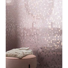 Mosaique de carrés rectifiés 2.5x2.5cm mauve brillant rectifié 30x30cm sur trame santanewdotmosaic mauve