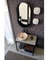 Miroir noir ovale avec étagères horizontal ou vertical 90x50cm scar2404scar2404