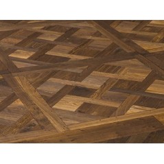 Parquet vieilli ancien chêne massif français versailles , vieilli route 4 foncé huilé , ép : 14 mm , 80cmx80cm chx