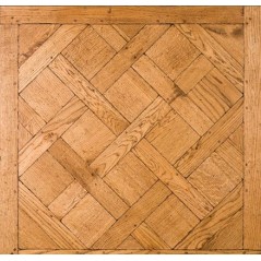 Parquet vieilli ancien chêne massif français versailles , doré antique huilé , ép : 14 mm , 80cmx80cm chx