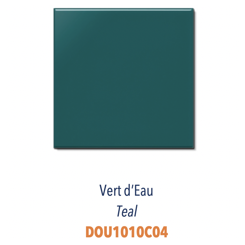 Carrelage brillant méditérranéenne 10x10x0,8cm uni plat vert d'eau, Dif 