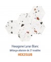 Carrelage hexagonal imitation granito blanc 25x22x0.9cm, Dif lunar blanc