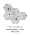 Carrelage hexagonal imitation granito gris 25x22x0.9cm, Dif lunar gris