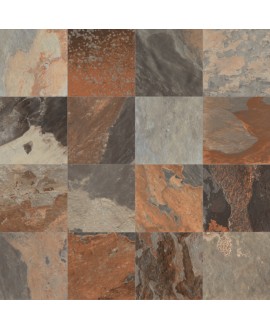 Carrelage imitation pierre ardoise rouille mat antidérapant R11 30x60,5, 60x60cm, 60x120cm edimore sunset