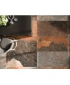 Carrelage imitation pierre ardoise rouille mat antidérapant R11 30x60,5, 60x60cm, 60x120cm edimore sunset