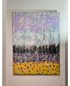 Peinture contemporaine, tableau moderne abstrait, acrylique sur toile 116x89cm: abstraction de jour1