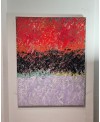 Peinture contemporaine, tableau moderne abstrait, acrylique sur toile 116x89cm: abstraction de nuit2