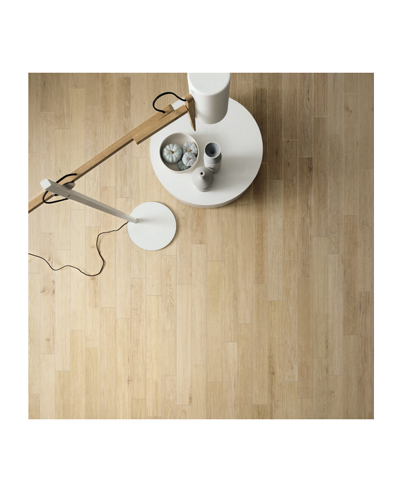 Carrelage imitation parquet bois à batons rompus clair sol et mur 8.7x75.1cm rectifié, edimnaturel chevron