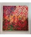 Peinture contemporaine, tableau moderne abstrait, acrylique sur toile 100x100cm, crépuscule 1
