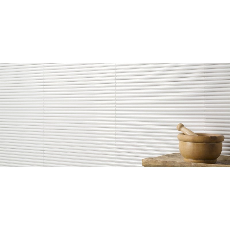 Carrelage baton arrondi en relief ingélif pour le mur et la façade brillant 10x39cm blanc natucmyc snow