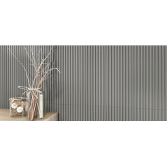 Carrelage baton arrondi en relief ingélif pour le mur et la façade brillant 10x39cm gris foncé natucmyc dark