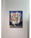 Peinture, tableau contemporain acrylique sur toile 81x65cm: les tulipes rouges