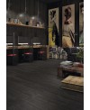 Carrelage imitation plancher en bois noir, sol et mur, salon, 19.2x119.3cm rectifié, V okinawa carbon