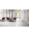 Carrelage imitation marbre blanc veiné de gris satiné 60x120cm rectifié, salon, statuario venato