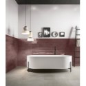 Carrelage salle de bain moderne mural santastripebrick mauve 7.3x30cm