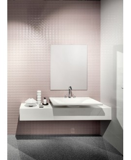 Carrelage salle de bain moderne mural en relief santacity rose 25x75cm