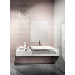 Carrelage salle de bain moderne mural en relief santacity rose 25x75cm