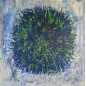 Tableau contemporain big bang vert et bleu sur fond bleu acrylique sur toile 100x100cm Tableau contemporain big bang vert et bleu sur fond bleu acrylique sur toile 100x100cm