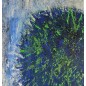 Tableau contemporain big bang vert et bleu sur fond bleu acrylique sur toile 100x100cm Tableau contemporain big bang vert et bleu sur fond bleu acrylique sur toile 100x100cm