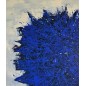 Peinture contemporaine, tableau moderne abstrait, Big Bang bleu foncé sur fond ivoire acrylique sur toile 100x100cm Peinture contemporaine, tableau moderne abstrait, Big Bang bleu foncé sur fond ivoire acrylique sur toile 100x100cm